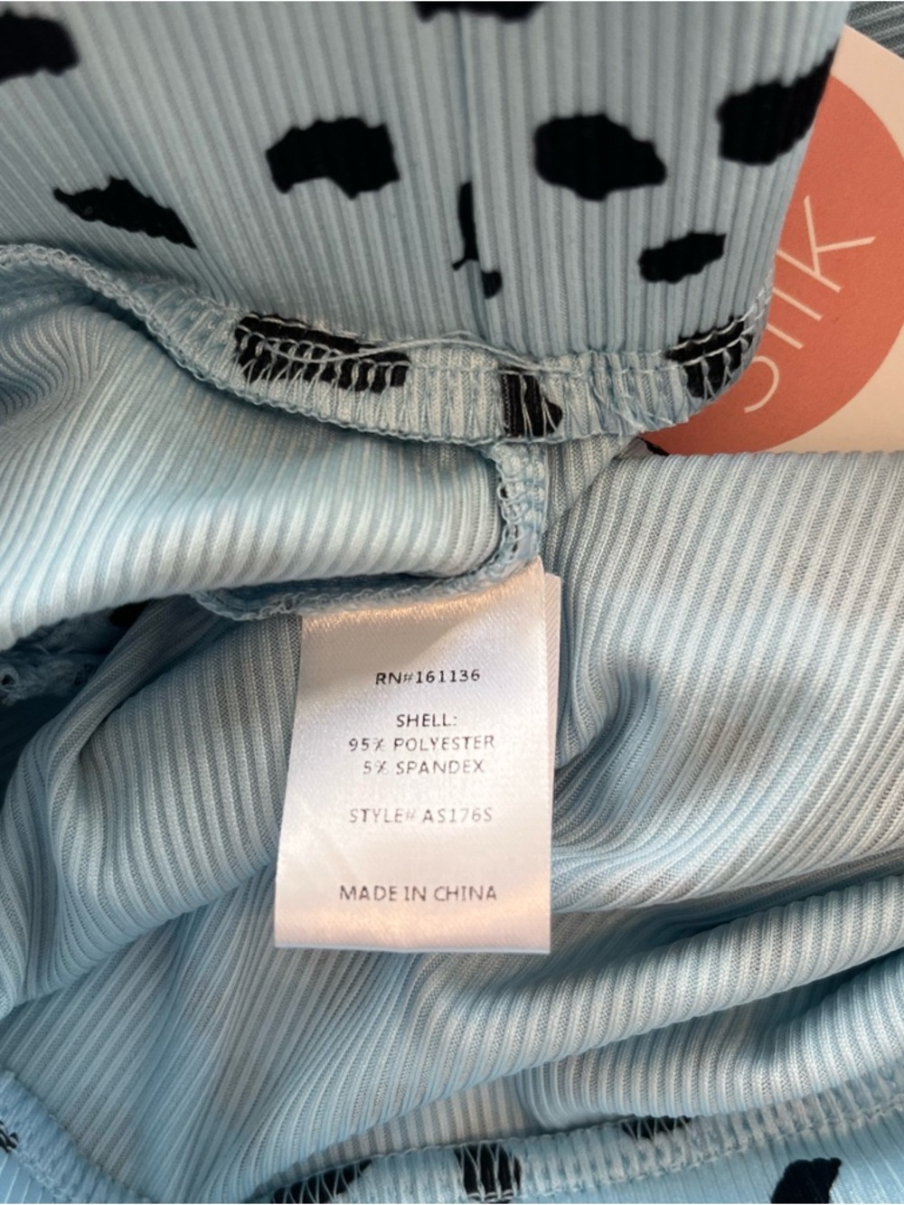 NWT RIVIR Two Piece Top Shorts Set Size Large Blue Black Dalmatian Print Active - Picture 8 of 9
